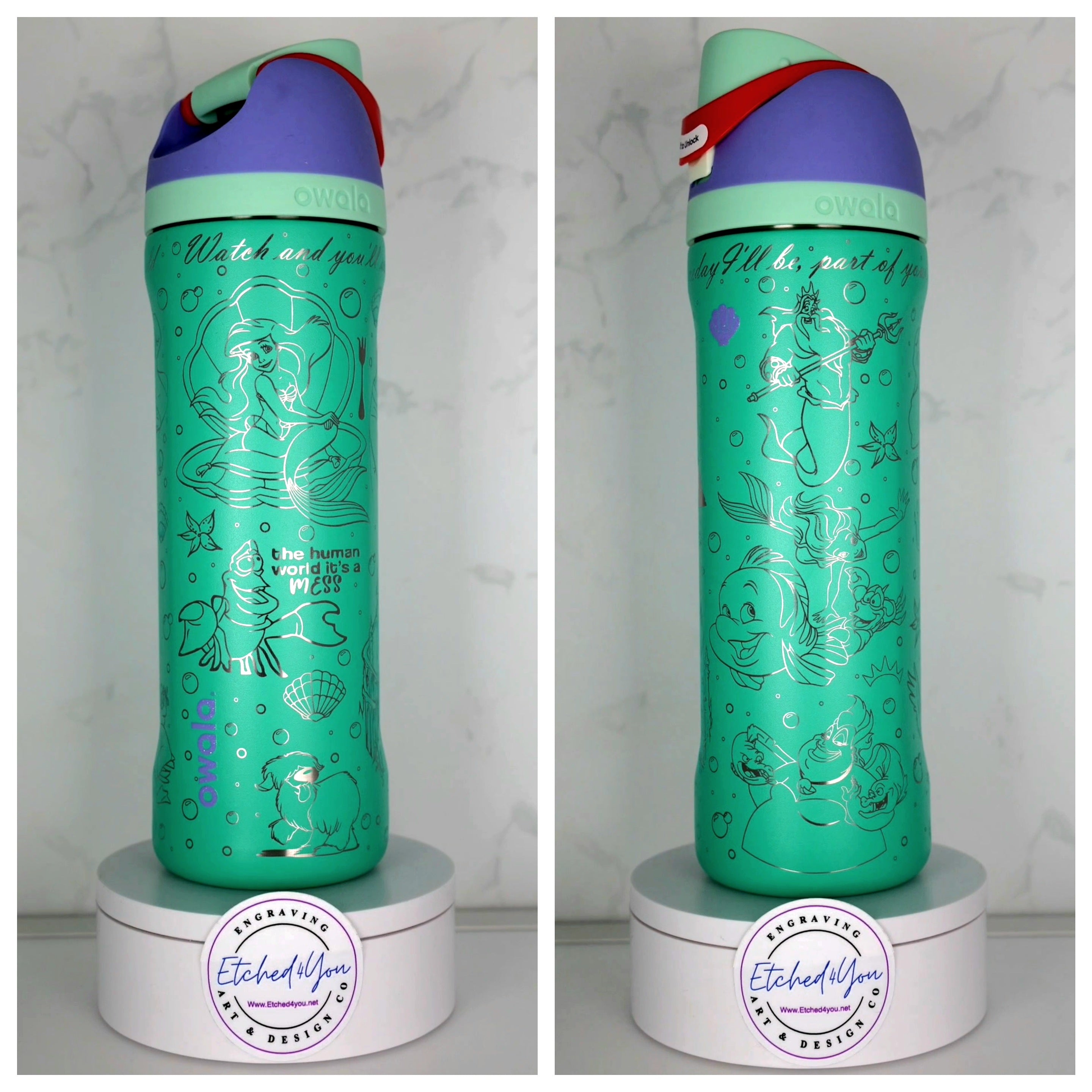 E4UOwala 24oz Under the Sea Design engraved on Special Edition bottle