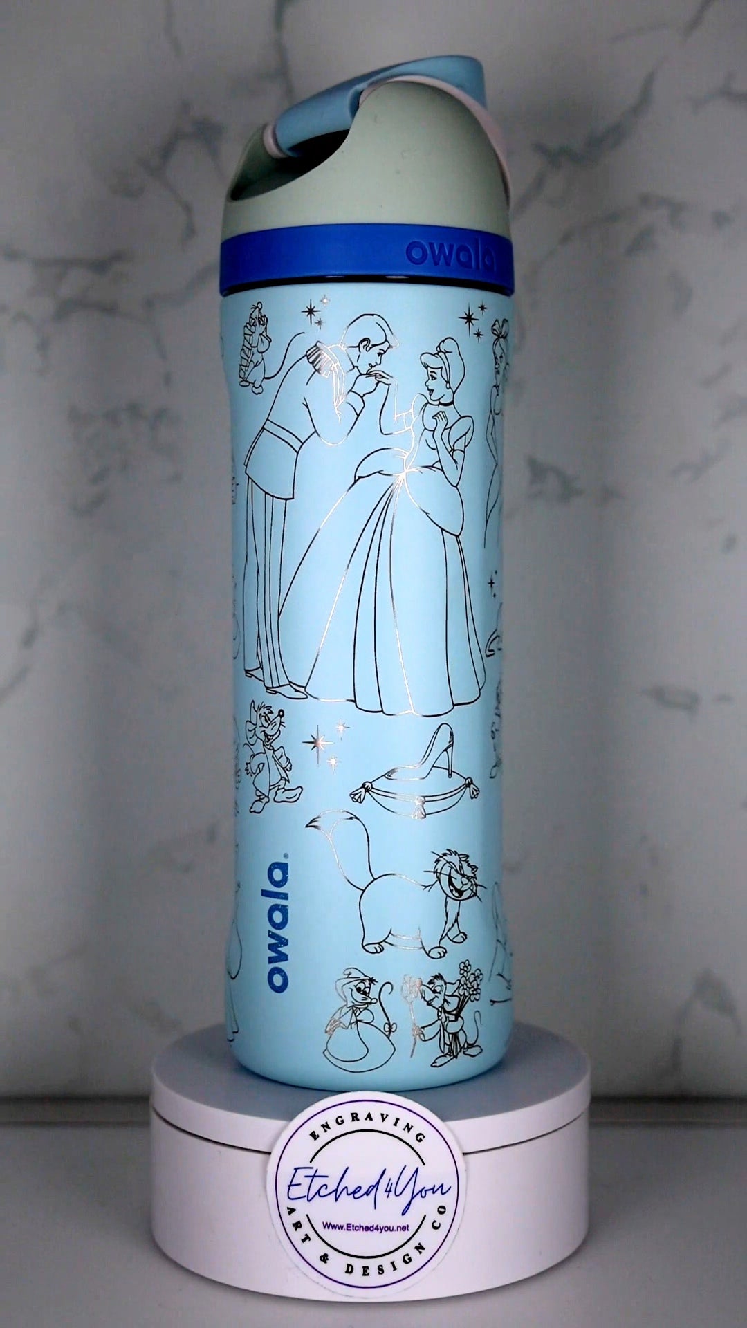 E4UOwala 24oz Glass Slippers Design engraved on Special Edition bottle